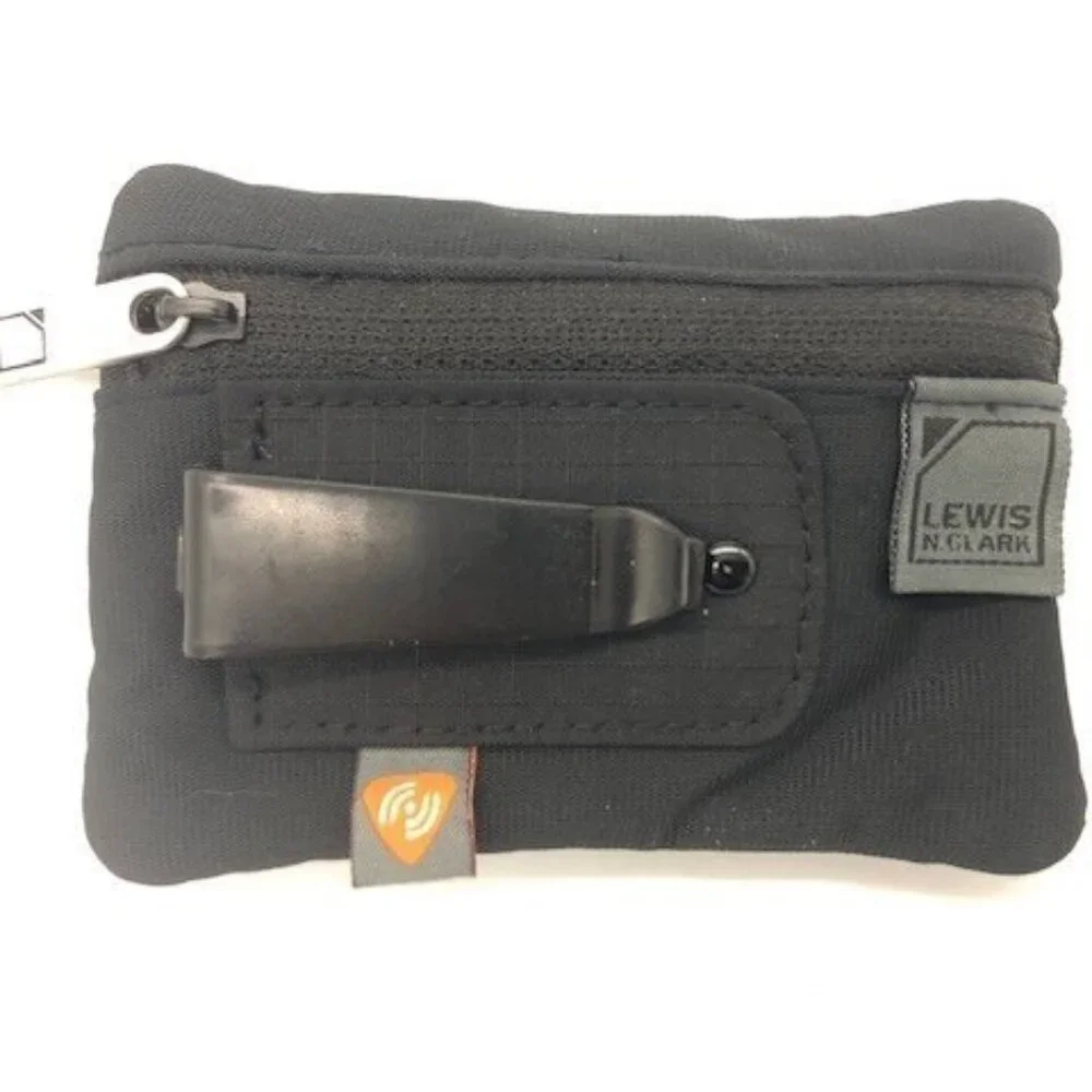 NWT Lewis N. Clark RFID-Blocking Clip Stash Pouch Black Travel Wallet